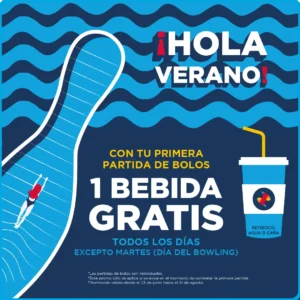 Promoció: una beguda gratis amb la teva primera partida de bitlles, cada dia excepte els dimarts (dia del bowling). A Ozone Bowling Toledo